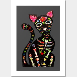 Dia de los muertos cat Posters and Art